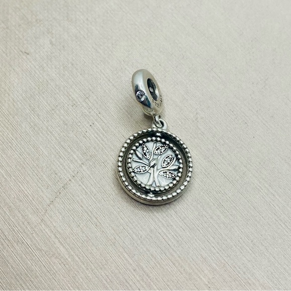 EUC Pandora 797786CZ Sterling Silver Spinning Tree of Life Dangle Charm - Picture 7 of 10